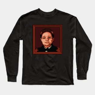 Pugsly Addams Portrait Pixel Art Long Sleeve T-Shirt